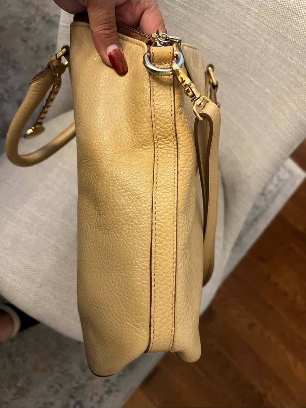 Brahmin Duxbury Satchel Leather Tote with Brown Trim
